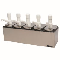 San Jamar P9715 Pump Style Condiment Dispenser w/ Jars & Pumps, (1) oz Stroke, Stainless