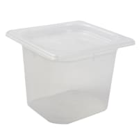 San Jamar MP16 1/6 Size ModPan Food Pan w/ Lid - Stackable, Polypropylene, Clear