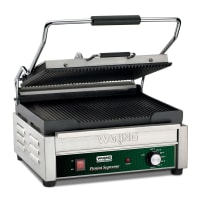 Waring WPG250B Single Commercial Panini Press w/ Cast Iron Grooved Plates, 208v/1ph