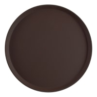 Cambro 1100CT138 11" Camtread Round Serving Tray -  Fiberglass, Tavern Tan