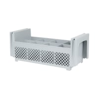 Cambro 8FBNH434151 Flatware Washing Basket - Half Size, 8 Compartment, Soft Gray