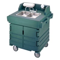Cambro KSC402519 45 1/2"H 2 Compartment Portable Sink Cart w/ 4"D Bowls, Hot Water