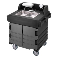 Cambro KSC402426 45 1/2"H 2 Compartment Portable Sink Cart w/ 4"D Bowls, Hot Water