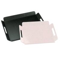 Cal-Mil 958-2-13 Stackable Room Service Tray, 16 x 13", Black ABS