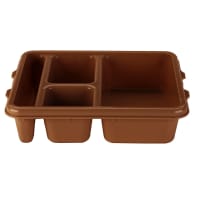 Cambro 9114CP167 Plastic Meal Delivery Tray w/ (4) Compartments, 8 15/16" x 10 3/4", Brown