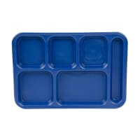 Cambro PS1014186 Plastic Rectangular Tray w/ (6) Compartments, 10" x 14 1/2", Navy Blue