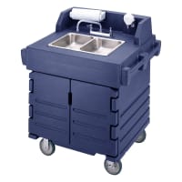 Cambro KSC402186 45 1/2"H 2 Compartment Portable Sink Cart w/ 4"D Bowls, Hot Water