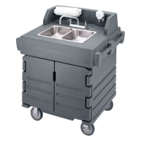 Cambro KSC402191 45 1/2"H 2 Compartment Portable Sink Cart w/ 4"D Bowls, Hot Water