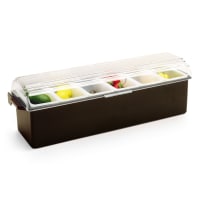Vollrath 4743-01 (6) Compartment Bar Garnish Tray - Domed Lid