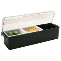 Vollrath 4742-06 (3) Compartment Bar Garnish Tray - Domed Lid