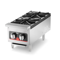 Vollrath 40736 12" Gas Hotplate w/ (2) Burners &amp; Manual Controls