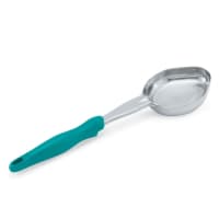 Vollrath 6412655 6 oz Oval Solid Spoodle - Teal Nylon Handle, Heavy-Duty, Stainless Steel