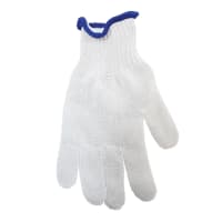 Tablecraft GLOVE4 Large Cut Resistant Glove - Polyester/Vinyl, White w/ Blue Wrist Band