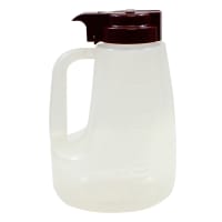 Tablecraft PP64M 64 oz Option™ Round Dripcut Server - Polypropylene, Maroon Plastic Top