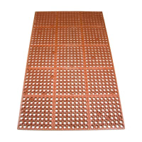Update FMHD-35R 3/4" Rectangular Anti-Fatigue Floor Mat - Grease-Resistant, 3x5' Red