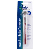 Update THP-220 1" Dial Type Pocket Thermometer w/ 5 1/2" Stem, 0 to 220 Degrees F