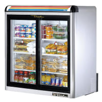 True GDM-09-S-LD 36" Countertop Refrigerator w/ Front Access, Sliding Door, Stainless, 115v