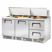 True TFP-72-30M-D-2-HC 72" Sandwich/Salad Prep Table w/ Refrigerated Base, 115v