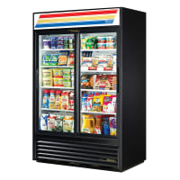 True GDM-45-HC-LD 51 1/8" GDM Series Two Section Glass Door Merchandiser - (2) Sliding Doors, Black, 115v