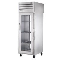 True STA1RPT-1G-1G-HC 27 1/2" One Section Pass Thru Refrigerator, (2) Right Hinge Glass Door...