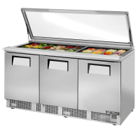 True TFP-72-30M-FGLID-HC 72" Sandwich/Salad Prep Table w/ Refrigerated Base, 115v