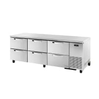 True TUC-93D-6-HC~SPEC3 93" W Undercounter Refrigerator w/ (3) Sections &amp; (6) Drawers, 115v
