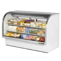True TCGG-72-HC-LD 72-1/4" Full Service Deli Case w/ Curved Glass - 3 Levels, 115v