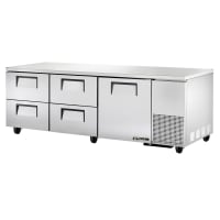 True TUC-93D-4-HC 93" W Undercounter Refrigerator w/ (3) Sections, (1) Door & (4) Drawer...
