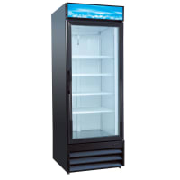 eQuipped 28" VRGD Series One Section Glass Door Merchandiser - (1) Right Hinge Door, Black,...