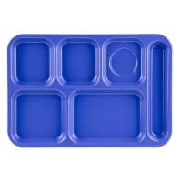 GET Plastic Rectangular Tray w/ (6) Compartments, 14 3/8" x 9 7/8", Peacock Blue (TR-15...