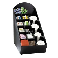 Dispense-Rite NLO-WVL Lid, Straw &amp; Condiment Organizer, 20 1/2"H x 11 1/2"W x 21 3/4"D, Black