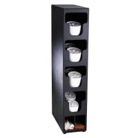 Dispense-Rite TLO-4BT Lid & Straw Organizer, 4 Lid Sections, Black Polystyrene