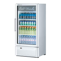 Turbo Air TGM-10SD-N6 26" Super Deluxe One Section Glass Door Merchandiser - (1) Right Hinge Door, White, 115v
