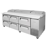 Turbo Air TPR-93SD-D6-N 93" Super Deluxe Pizza Prep Table w/ Refrigerated Base, 115v