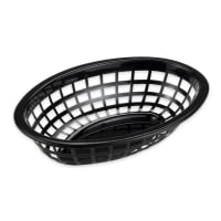 GET Oval Bread &amp; Bun Basket, 8" x 5 1/2", Polypropylene, Black (OB-734-BK)