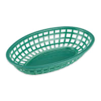 GET Oval Bread &amp; Bun Basket, 9 1/2" x 6", Polypropylene, Green (OB-938-G)