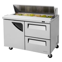 Turbo Air TST-48SD-D2-N 48 1/4" Super Deluxe Sandwich/Salad Prep Table w/ Refrigerated Base,...