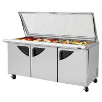Turbo Air TST-72SD-30-N-GL 72 5/8" Super Deluxe Mega Top Sandwich/Salad Prep Table w/ Refrig...