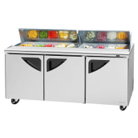 Turbo Air TST-72SD-N 72 5/8" Super Deluxe Sandwich/Salad Prep Table w/ Refrigerated Base, 11...