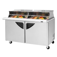 Turbo Air TST-60SD-24-N-DS 60 1/4" Super Deluxe Mega Top Dual Sided Sandwich/Salad Prep Tabl...