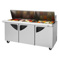 Turbo Air TST-72SD-30-N-DS 72 5/8" Super Deluxe Mega Top Dual Sided Sandwich/Salad Prep Tabl...