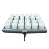 Hollowick HFRP24-A 1 1/2" Round LED Flameless Votive Candles Set w/ Charging Tray - 2 3/10&q...