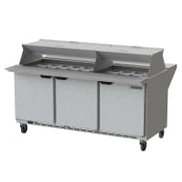 Beverage-Air SPE72HC-30M-DS 72" Hydrocarbon Series Mega Top Dual Sided Sandwich/Salad Prep T...