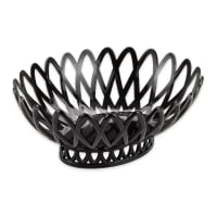GET Oval Bread & Bun Basket, 10" x 8 1/4", Polypropylene, Black (OB-940-BK)
