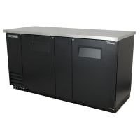 True TBB-3-HC 69" Bar Refrigerator - 2 Swinging Solid Doors, Black, 115v
