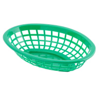 Tablecraft 1071G Oval Side Order Basket, 7 3/4 x 5 1/2 x 1 7/8", Green