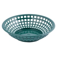 Tablecraft 1075FG Round Serving Basket, 8 x 2 3/8", Poly, Forest Green