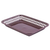 Tablecraft 1079BR Platter Basket, 11 3/4 x 8 1/2 x 1 1/2", Rectangular, Brown