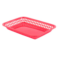 Tablecraft 1079R Platter Basket, 11 3/4 x 8 1/2 x 1 1/2", Rectangular, Red