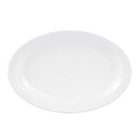 GET 10" x 6 3/4" Oval Supermel Platter - Melamine, White (OP-610-W)